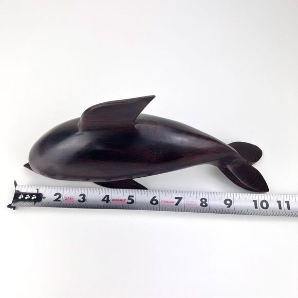 Ironwood MCM Hand Carved Dolphin Whale Sculpture Figurine - Picture 9 of 10